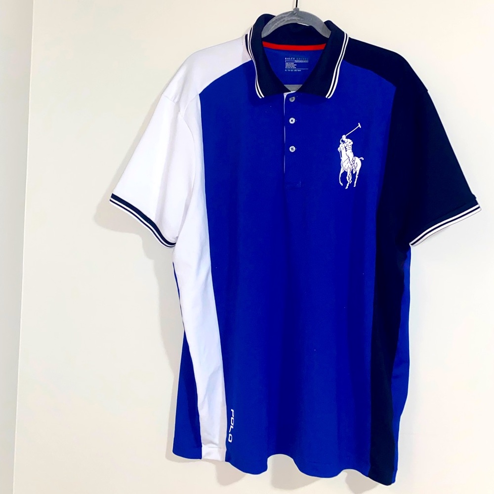 Blue polo shirt